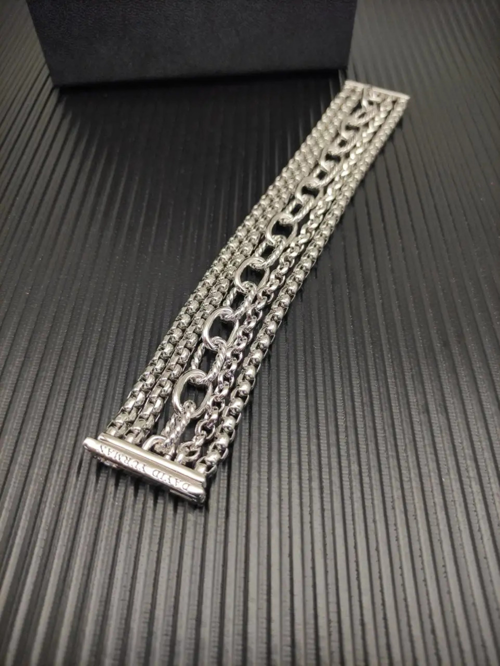 David Yurman Silver Multi-Chain Bracelet - Picture 3 of 4